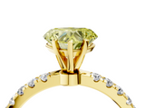 Yellow gold Fancy Yellow Heart  Solitaire Diamond Pavé Band with Four-Prong Setting_32
