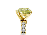 Yellow gold Fancy Yellow Heart  Solitaire Diamond Pavé Band with Four-Prong Setting_33