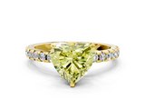 Yellow gold Fancy Yellow Heart  Solitaire Diamond Pavé Band with Four-Prong Setting_44