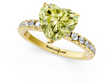 Yellow gold Fancy Yellow Heart  Solitaire Diamond Pavé Band with Four-Prong Setting_45