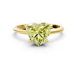 Yellow gold Fancy Yellow Heart  Solitaire Diamond Ring with 4-Prong Setting on a Classic Band_3