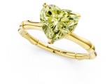 Yellow gold Fancy Yellow Heart  Solitaire Diamond Ring with Bamboo Band and Four-Prong Setting_57