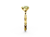 Yellow gold Fancy Yellow Heart  Solitaire Diamond Ring with Bamboo Band and Four-Prong Setting_58