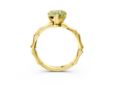 Yellow gold Fancy Yellow Heart  Solitaire Diamond Ring with Bamboo Band and Four-Prong Setting_59