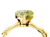 Yellow gold Fancy Yellow Heart  Solitaire Diamond Ring with Bamboo Band and Four-Prong Setting_60