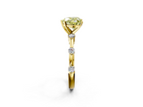 Yellow gold Fancy Yellow Heart  Solitaire Diamond Ring with Bezel Set Side Stones and Prong Setting_5