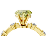 Yellow gold Fancy Yellow Heart  Solitaire Diamond Ring with Bezel Set Side Stones and Prong Setting_7