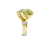 Yellow gold Fancy Yellow Heart  Solitaire Diamond Ring with Bezel Set Side Stones and Prong Setting_8