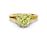 Yellow gold Fancy Yellow Heart  Solitaire Diamond Ring with Cathedral Band and Four-Prong Setting_66