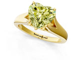 Yellow gold Fancy Yellow Heart  Solitaire Diamond Ring with Cathedral Band and Four-Prong Setting_67