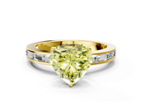 Yellow gold Fancy Yellow Heart  Solitaire Diamond Ring with Channel-Set Baguette Band and Four-Prong Setting_63
