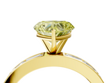 Yellow gold Fancy Yellow Heart  Solitaire Diamond Ring with Channel-Set Baguette Band and Four-Prong Setting_67