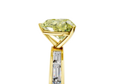 Yellow gold Fancy Yellow Heart  Solitaire Diamond Ring with Channel-Set Baguette Band and Four-Prong Setting_68