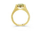 Yellow gold Fancy Yellow Heart  Solitaire Diamond Ring with Channel Set Band and Bezel Prong Setting_85