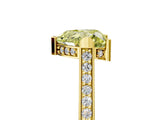 Yellow gold Fancy Yellow Heart  Solitaire Diamond Ring with Channel Set Band and Bezel Prong Setting_87