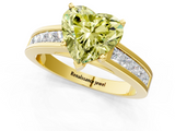 Yellow gold Fancy Yellow Heart  Solitaire Diamond Ring with Channel-Set Band and Four-Prong Setting_4