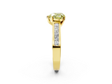 Yellow gold Fancy Yellow Heart  Solitaire Diamond Ring with Channel-Set Band and Four-Prong Setting_5