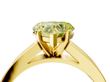 Yellow gold Fancy Yellow Heart  Solitaire Diamond Ring with Channel-Set Band and Four-Prong Setting_7