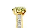 Yellow gold Fancy Yellow Heart  Solitaire Diamond Ring with Channel-Set Band and Four-Prong Setting_8
