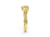 Yellow gold Fancy Yellow Heart  Solitaire Diamond Ring with Channel Set Band and Six-Prong Setting_50