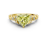 Yellow gold Fancy Yellow Heart  Solitaire Diamond Ring with Filigree Band and Four-Prong Setting_25