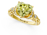 Yellow gold Fancy Yellow Heart  Solitaire Diamond Ring with Filigree Band and Four-Prong Setting_26