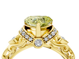 Yellow gold Fancy Yellow Heart  Solitaire Diamond Ring with Filigree Band and Four-Prong Setting_29