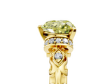 Yellow gold Fancy Yellow Heart  Solitaire Diamond Ring with Filigree Band and Four-Prong Setting_30