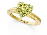 Yellow gold Fancy Yellow Heart  Solitaire Diamond Ring with Four-Prong Setting and Classic Band_4
