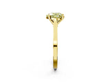 Yellow gold Fancy Yellow Heart  Solitaire Diamond Ring with Four-Prong Setting and Tapered Band 2