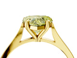Yellow gold Fancy Yellow Heart  Solitaire Diamond Ring with Four-Prong Setting and Tapered Band 4
