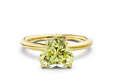 Yellow gold Fancy Yellow Heart  Solitaire Diamond Ring with Four-Prong Setting on a Plain Band_19