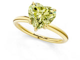 Yellow gold Fancy Yellow Heart  Solitaire Diamond Ring with Four-Prong Setting on a Plain Band_20