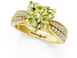 Yellow gold Fancy Yellow Heart  Solitaire Diamond Ring with Milgrain Pavé Band and Four-Prong Setting_21