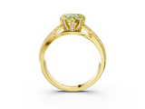 Yellow gold Fancy Yellow Heart  Solitaire Diamond Ring with Milgrain Pavé Band and Four-Prong Setting_23