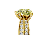 Yellow gold Fancy Yellow Heart  Solitaire Diamond Ring with Milgrain Pavé Band and Four-Prong Setting_25