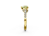 Yellow gold Fancy Yellow Heart  Solitaire Diamond Ring with Pavé Band and Four-Prong Setting_103