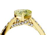Yellow gold Fancy Yellow Heart  Solitaire Diamond Ring with Pavé Band and Four-Prong Setting_105