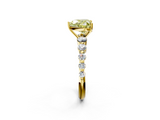 Yellow gold Fancy Yellow Heart  Solitaire Diamond Ring with Pave Band and Four-Prong Setting_274