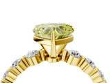 Yellow gold Fancy Yellow Heart  Solitaire Diamond Ring with Pave Band and Four-Prong Setting_276