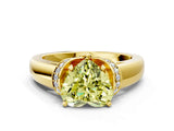 Yellow gold Fancy Yellow Heart  Solitaire Diamond Ring with Pave Band and Six-Prong Setting_32