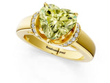 Yellow gold Fancy Yellow Heart  Solitaire Diamond Ring with Pave Band and Six-Prong Setting_33