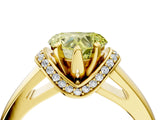 Yellow gold Fancy Yellow Heart  Solitaire Diamond Ring with Pave Band and Six-Prong Setting_36
