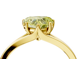 Yellow gold Fancy Yellow Heart  Solitaire Diamond Ring with Six-Prong Setting and Tapered Band_21