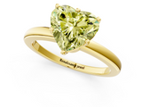 Yellow gold Fancy Yellow Heart  Solitaire Diamond Ring with Six-Prong Setting on a Classic Band_4