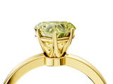 Yellow gold Fancy Yellow Heart  Solitaire Diamond Ring with Six-Prong Setting on a Classic Band_7