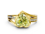 Yellow gold Fancy Yellow Heart  Solitaire Diamond Ring with Split Shank and Prong Setting_42