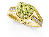 Yellow gold Fancy Yellow Heart  Solitaire Diamond Ring with Split Shank and Prong Setting_43