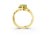 Yellow gold Fancy Yellow Heart  Solitaire Diamond Ring with Split Shank and Prong Setting_45