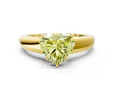 Yellow gold Fancy Yellow Heart  Solitaire Diamond Ring with Tapered Band and Four-Prong Setting_49
